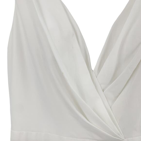 MAC DUGGAL Dress Size 6 Evening Gown White Jersey Stretch NEW V Neck - Picture 7 of 9